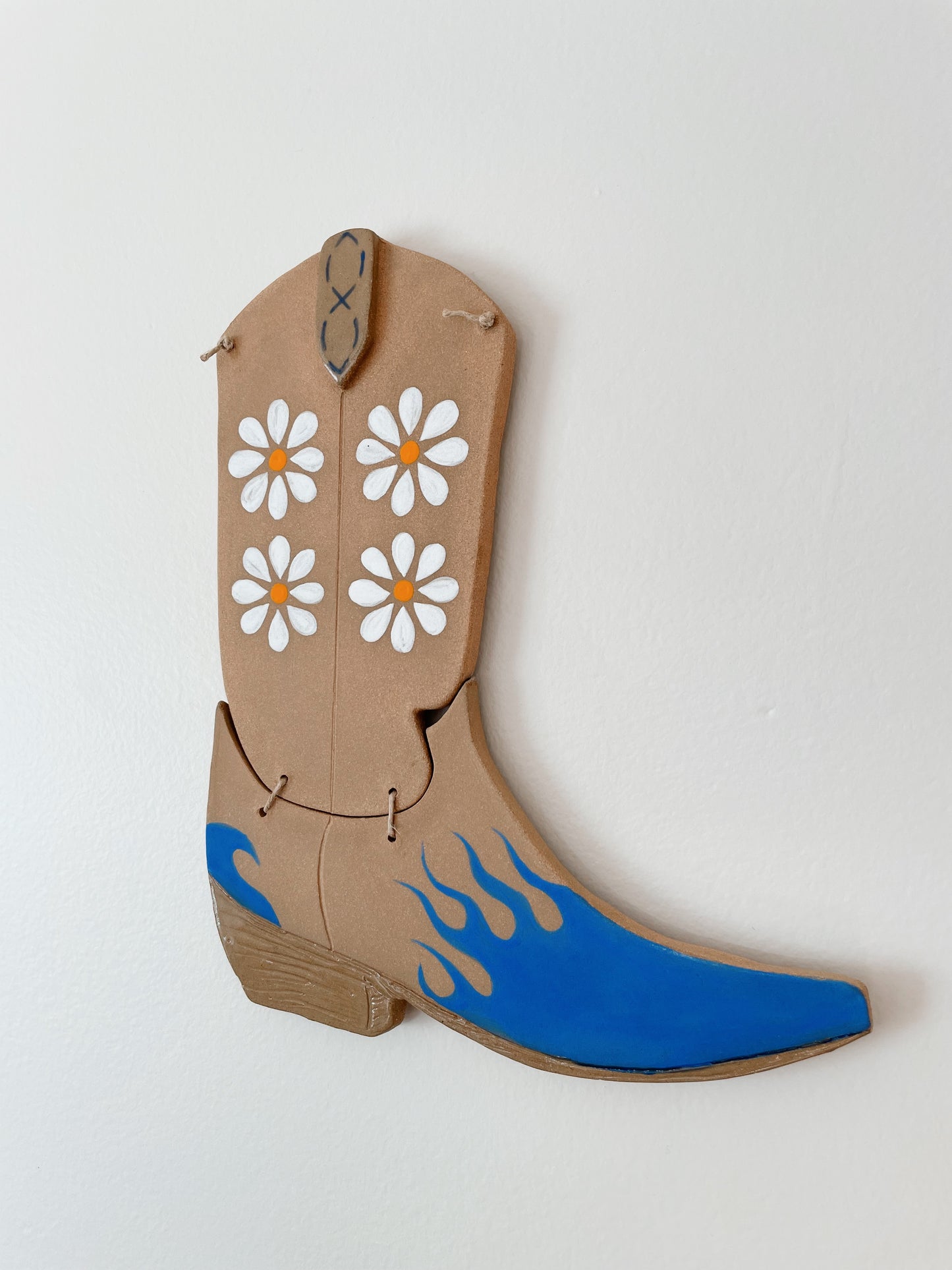 Daisy Flame Boot Wall Hanging