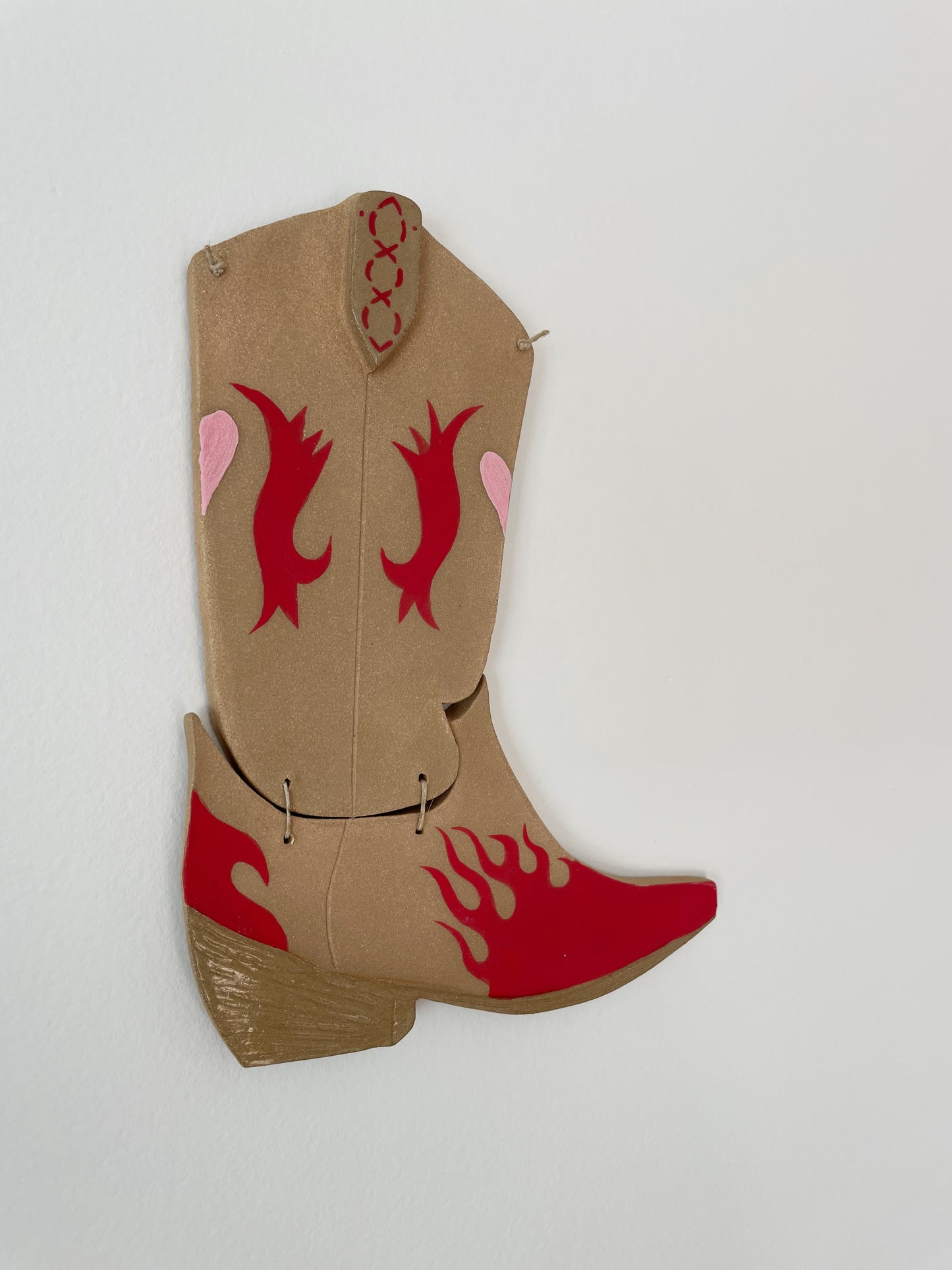 Red Flame Boot Wall Hanging